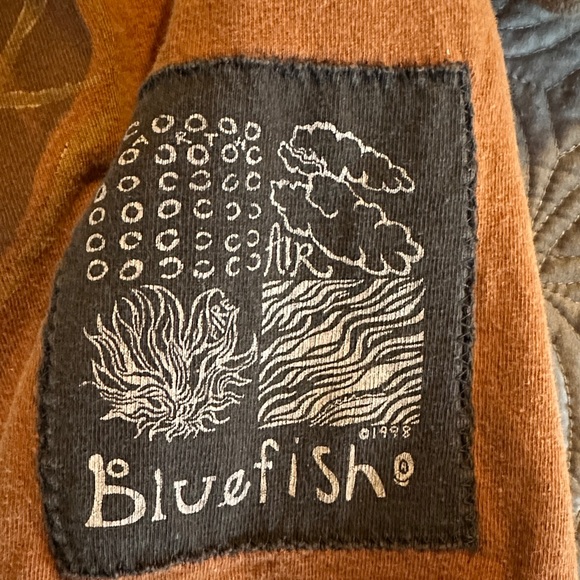 Blue Fish Brown and Black Artistic Patch Shirt or Dress - Picture 2 of 10
